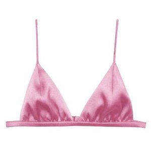 NWT Fleur du Mal Luxe Triangle Bra, Silk, Large